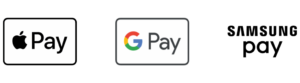Image: Logos for Apple Pay, Google Pay, and Samsung Pay